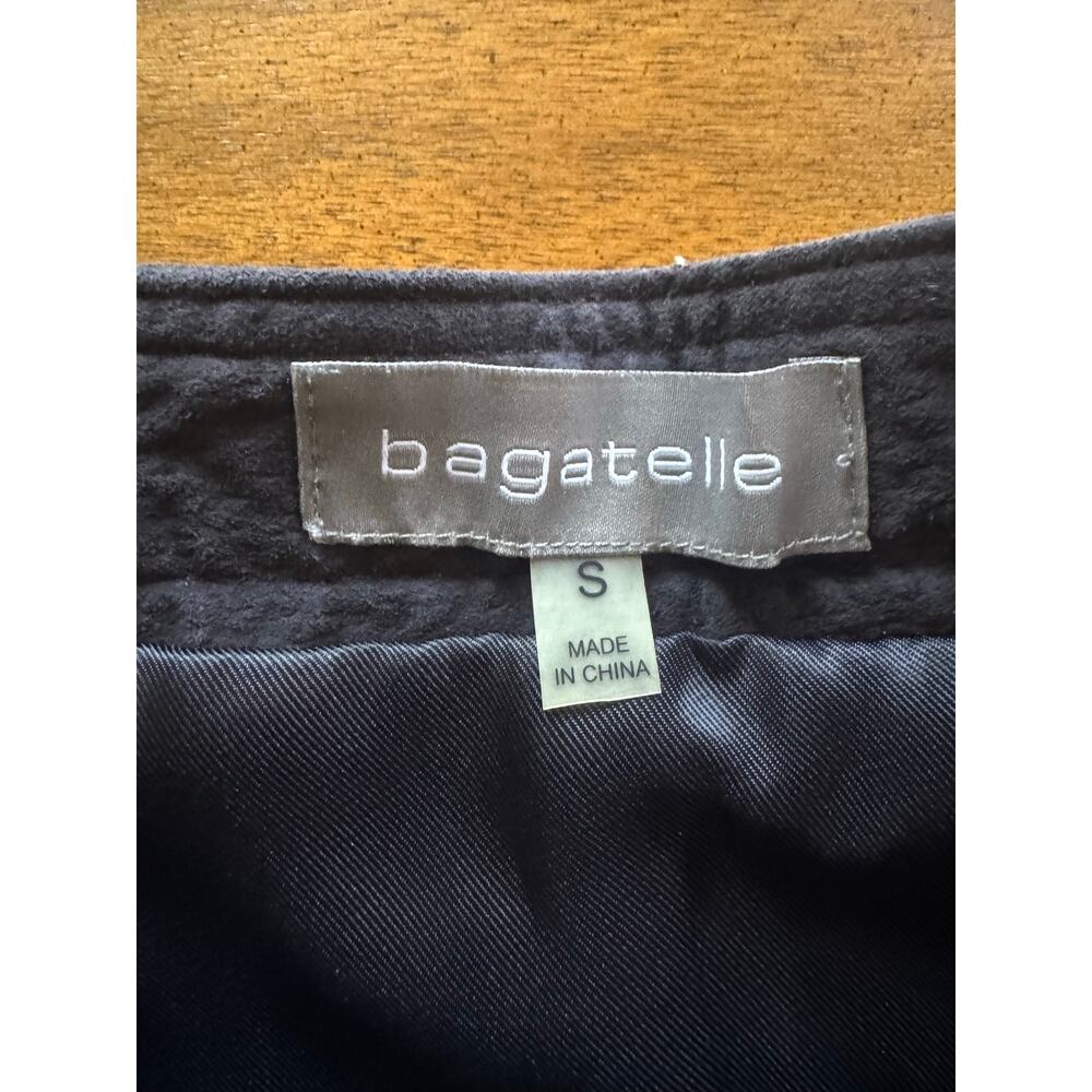 Bagatelle Blue Suede Leather Skirt Small Western Boho Festival Mini Retail $198 - Picture 4 of 8